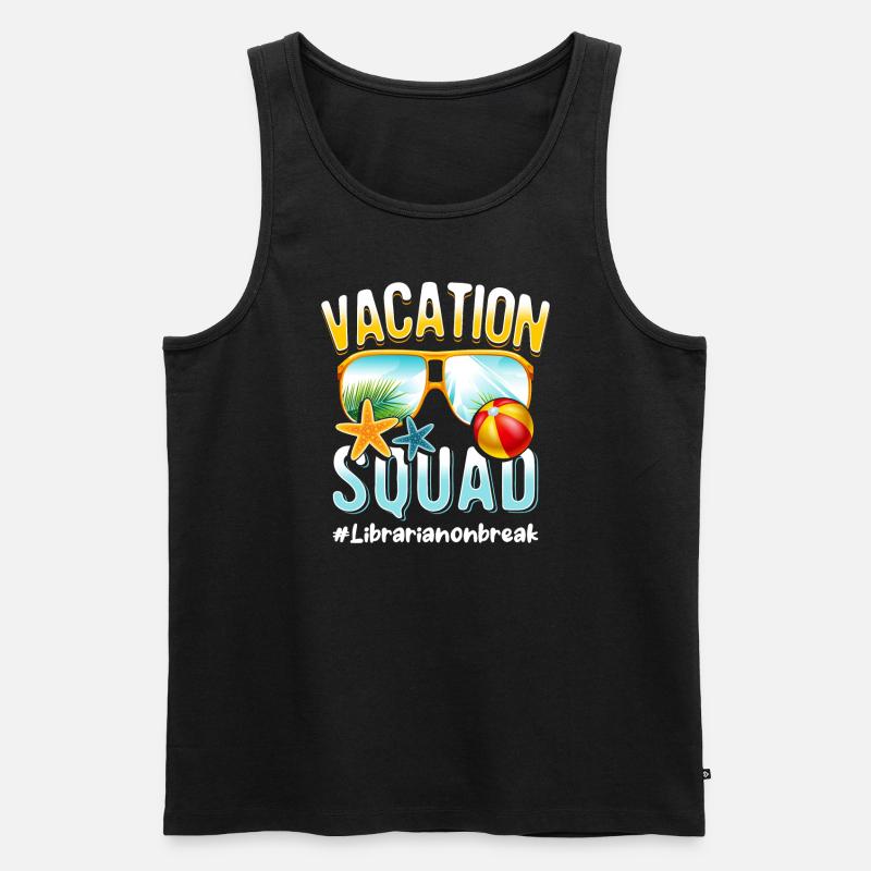 Librarian Vacation Squad #Librarianonbreak - Men's Premium Organic Tank Top - black
