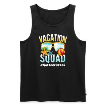 Nurse Vacation Squad #Nurseonbreak - Men's Premium Organic Tank Top - black - Front - Michal (187cm)