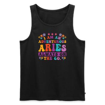 Widder Sternzeichen Persönlichkeit Groovy Cool Widder Idee - Männer Premium Bio Tank Top - Schwarz - Vorne - AI Model Male 178 light (178cm)