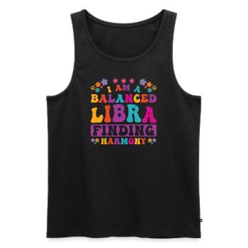 Waage Sternzeichen Persönlichkeit Groovy Cool Waage Idee - Männer Premium Bio Tank Top - Schwarz - Vorne - AI Model Male 178 light (178cm)