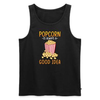 Popcorn amant cadeau drôle pop-corn - Débardeur bio Premium Homme - noir - Devant - Michal (187cm)