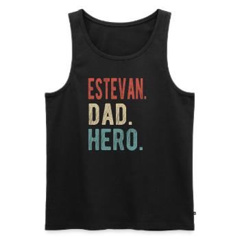 Estevan Dad Hero - Men's Premium Organic Tank Top - black - Front - AI Model Male 178 light (178cm)