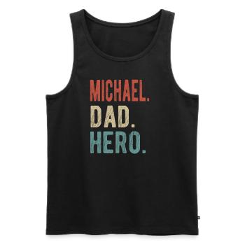 Michael Papa Held - Männer Premium Bio Tank Top - Schwarz - Vorne - AI Model Male 178 light (178cm)