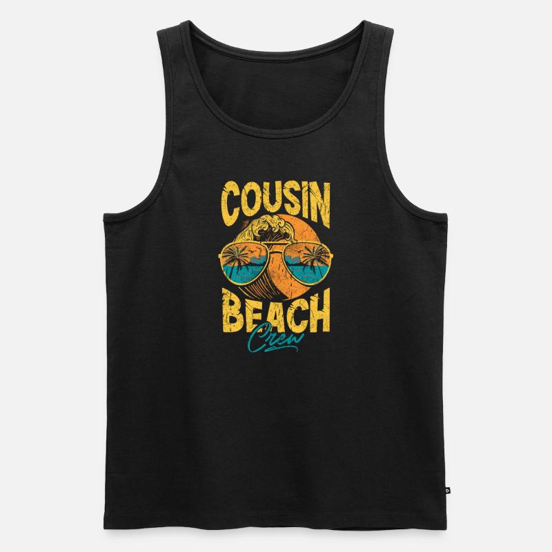 Cousin Strand-Crew - Männer Premium Bio Tank Top - Schwarz
