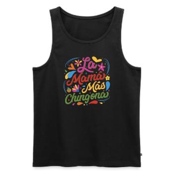 La Mama Mas Chingona Spanish Mothers Day Hispanic - Men's Premium Organic Tank Top - black - Front - AI Model Male 178 light (178cm)