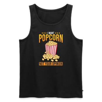 Popcorn amant cadeau drôle pop-corn - Débardeur bio Premium Homme - noir - Devant - Michal (187cm)