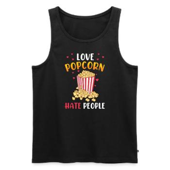 Popcorn amant cadeau drôle pop-corn - Débardeur bio Premium Homme - noir - Devant - Michal (187cm)