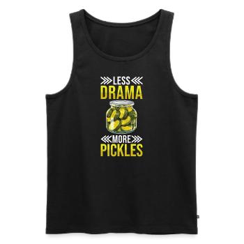 Pickles Lover Pickled Cucumber Gift - Men's Premium Organic Tank Top - black - Front - AI Model Male 178 light (178cm)