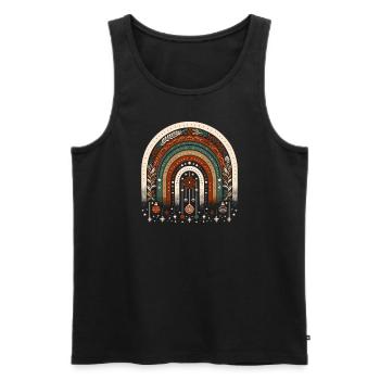 Weihnachtskranz böhmischer Regenbogen Weihnachten - Männer Premium Bio Tank Top - Schwarz - Vorne - AI Model Male 178 light (178cm)