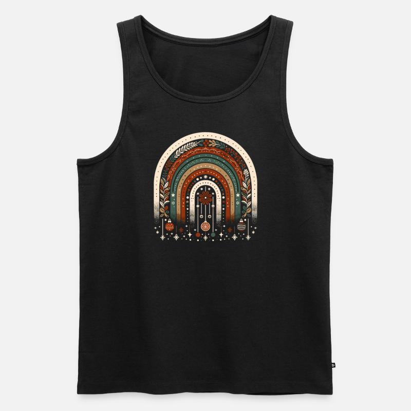Weihnachtskranz böhmischer Regenbogen Weihnachten - Männer Premium Bio Tank Top - Schwarz