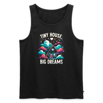 Tiny House Owner Builder - Tiny House Big Dreams - Männer Premium Bio Tank Top - Schwarz - Vorne - AI Model Male 178 light (178cm)