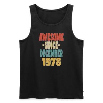 Awesome December 1978 - Men's Premium Organic Tank Top - black - Front - Michal (187cm)