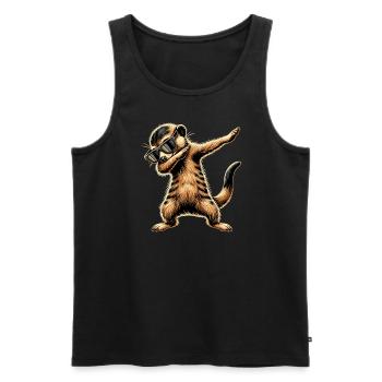 Dabbing Erdmännchen mit Sonnenbrille Cool Erdmännchen - Männer Premium Bio Tank Top - Schwarz - Vorne - AI Model Male 178 light (178cm)