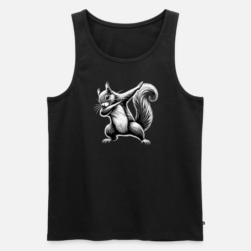 Dabbing Eichhörnchen - Männer Premium Bio Tank Top - Schwarz