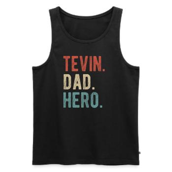 Tevin Papa Held - Männer Premium Bio Tank Top - Schwarz - Vorne - AI Model Male 178 light (178cm)