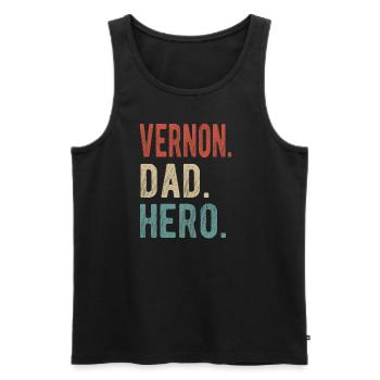 Vernon Papa Héros - Débardeur bio Premium Homme - noir - Devant - Michal (187cm)