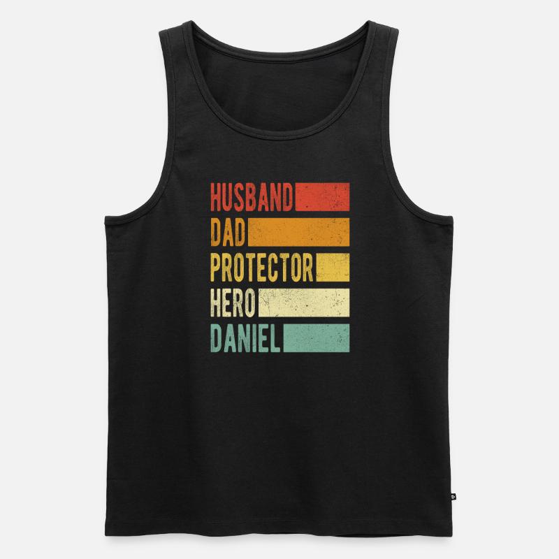 Daniel Name Papa Geschenk - Männer Premium Bio Tank Top - Schwarz