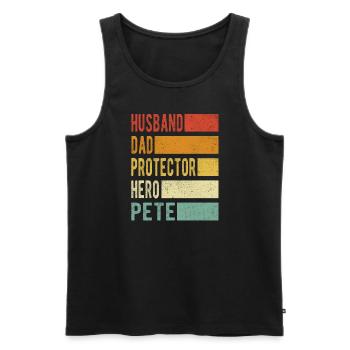 Pete Name Papa Geschenk - Männer Premium Bio Tank Top - Schwarz - Vorne - Michal (187cm)