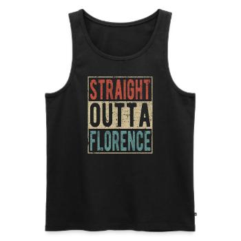 Straight outta Florence - Men's Premium Organic Tank Top - black - Front - Michal (187cm)