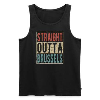 Direkt aus Brüssel - Männer Premium Bio Tank Top - Schwarz - Vorne - AI Model Male 178 light (178cm)
