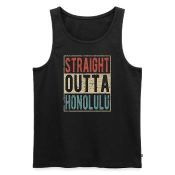 Direkt aus Honolulu heraus - Männer Premium Bio Tank Top - Schwarz - Vorne - Michal (187cm)
