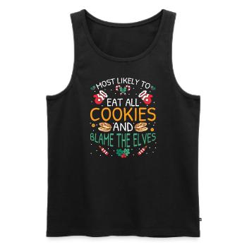 Most Likely To Christmas - Men's Premium Organic Tank Top - black - Front - AI Model Male 178 light (178cm)