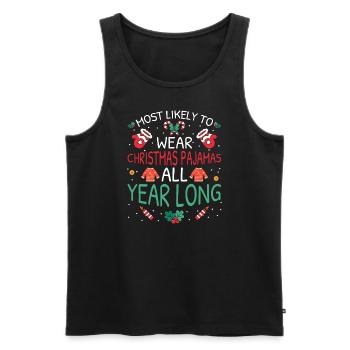 Most Likely To Christmas - Men's Premium Organic Tank Top - black - Front - AI Model Male 178 light (178cm)