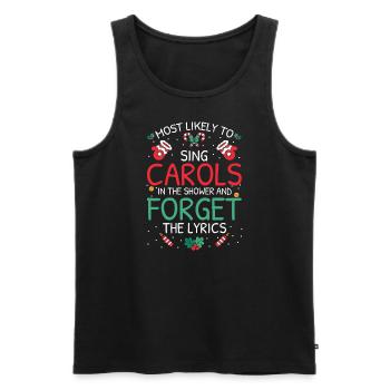 Most Likely To Christmas - Men's Premium Organic Tank Top - black - Front - AI Model Male 178 light (178cm)