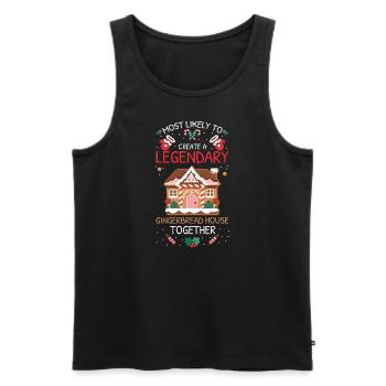 Most Likely To Christmas - Men's Premium Organic Tank Top - black - Front - AI Model Male 178 light (178cm)