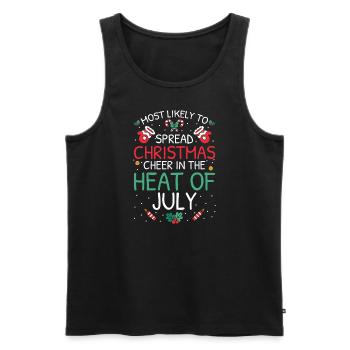 Most Likely To Christmas - Men's Premium Organic Tank Top - black - Front - AI Model Male 178 light (178cm)
