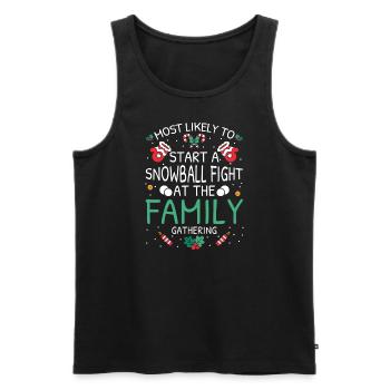 Most Likely To Christmas - Men's Premium Organic Tank Top - black - Front - AI Model Male 178 light (178cm)