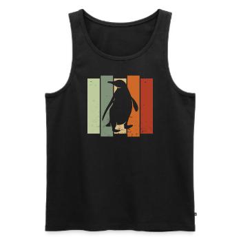 Pinguin Retro Tier Pinguin Liebhaber Antarktis - Männer Premium Bio Tank Top - Schwarz - Vorne - Michal (187cm)