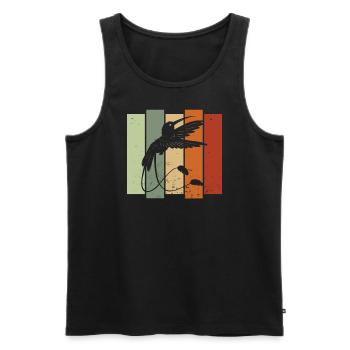 Quetzal Bird Retro Birdwatching Bird Watcher - Men's Premium Organic Tank Top - black - Front - AI Model Male 178 light (178cm)