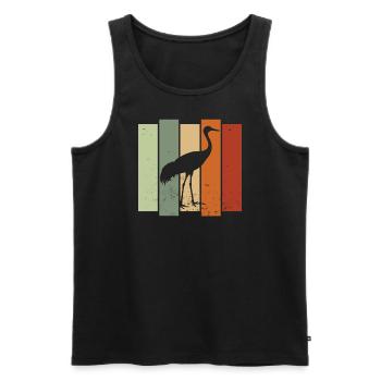 Grue du Canada Rétro Birdwatching Bird Watcher - Débardeur bio Premium Homme - noir - Devant - Michal (187cm)