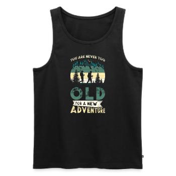 Wanderabenteuer Wanderer Geschenk Bergwald - Männer Premium Bio Tank Top - Schwarz - Vorne - AI Model Male 178 light (178cm)