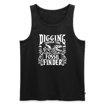 Fossil Hunter Apparel - Digging Through Time: - Men's Premium Organic Tank Top - black - Front - Michal (187cm)