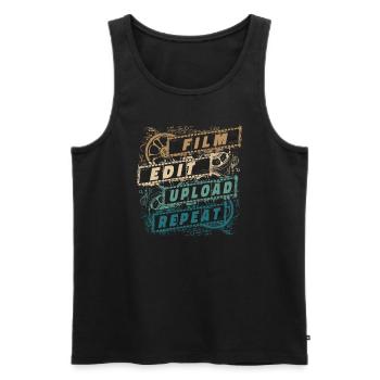 Filmmaker Producer Movie Director Cinematographer - Men's Premium Organic Tank Top - black - Front - AI Model Male 178 light (178cm)