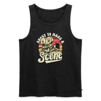 Filmmaker Cinematography Director Producer Design - Men's Premium Organic Tank Top - black - Front - AI Model Male 178 light (178cm)