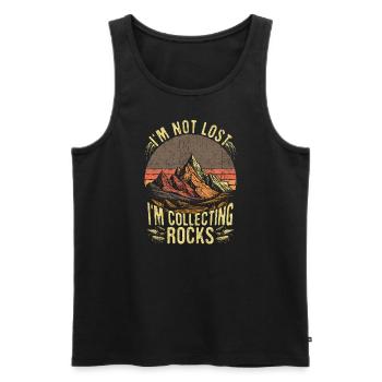 Geologist Rock Collecting Retro Funny Geology - Men's Premium Organic Tank Top - black - Front - Michal (187cm)