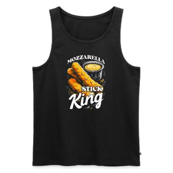 Mozzarella Stick König - Männer Premium Bio Tank Top - Schwarz - Vorne - AI Model Male 178 light (178cm)