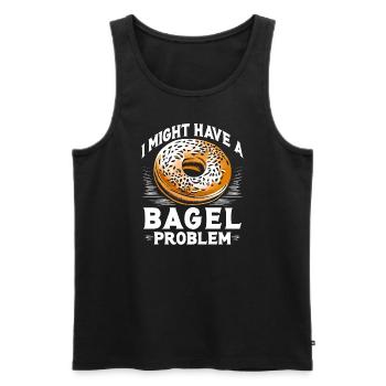Bagel I Might Have A Bagel Problem Food Breakfast - Men's Premium Organic Tank Top - black - Front - Michal (187cm)