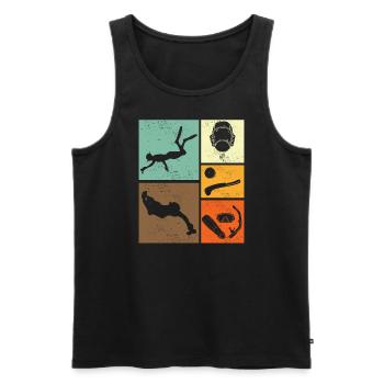 Underwater Hockey Enthusiast Retro Vintage - Men's Premium Organic Tank Top - black - Front - Michal (187cm)