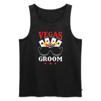 Stag Party Las Vegas Bachelor Party Groomsmen - Men's Premium Organic Tank Top - black - Front - Michal (187cm)