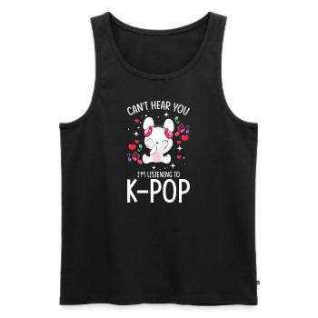 Can´t Hear You I´m Listening To K-Pop - Men's Premium Organic Tank Top - black - Front - AI Model Male 178 light (178cm)