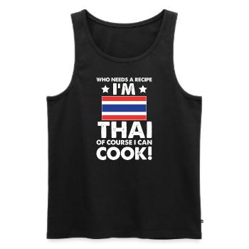 cuisine thaïlandaise cuisinier chef je suis thaïlandais bien sûr que je - Débardeur bio Premium Homme - noir - Devant - Michal (187cm)