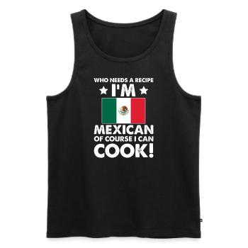 cuisine mexicaine cuisinier chef je suis mexicain bien sûr que je - Débardeur bio Premium Homme - noir - Devant - Michal (187cm)