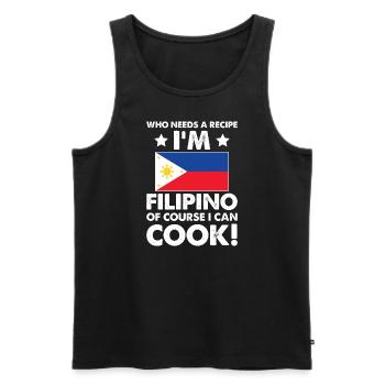 Filipino Cuisine Cook Chef I´m Filipino Of Course - Men's Premium Organic Tank Top - black - Front - Michal (187cm)