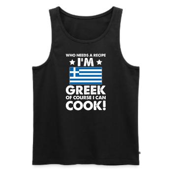 cuisine grecque cuisinier chef je suis grec bien sûr que je - Débardeur bio Premium Homme - noir - Devant - Michal (187cm)