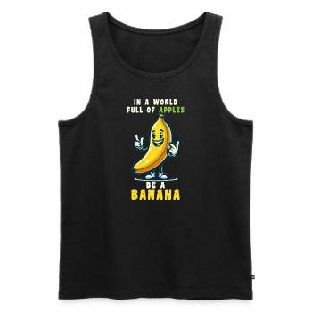 Banana Fruit Lover Funny Banana Comic - Men's Premium Organic Tank Top - black - Front - AI Model Male 178 light (178cm)