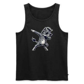 Cool Zebra Dabbing Dance Move Zebra - Men's Premium Organic Tank Top - black - Front - AI Model Male 178 light (178cm)